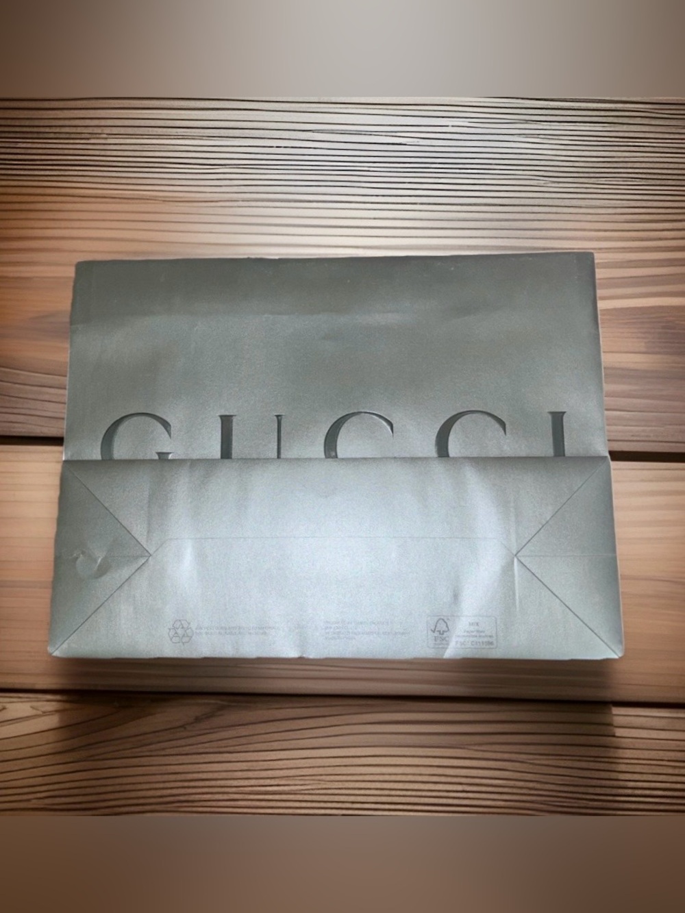 Authentic Gucci Holiday Silver Saint Laurent Crème and Dior Shopping Totes - Picture 3 of 7